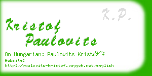 kristof paulovits business card